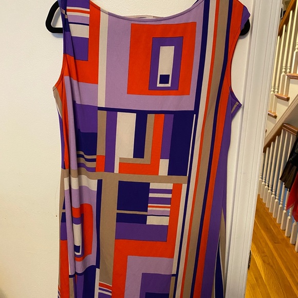 Donna Morgan Mod multi color geometric dress 16 - Picture 2 of 3